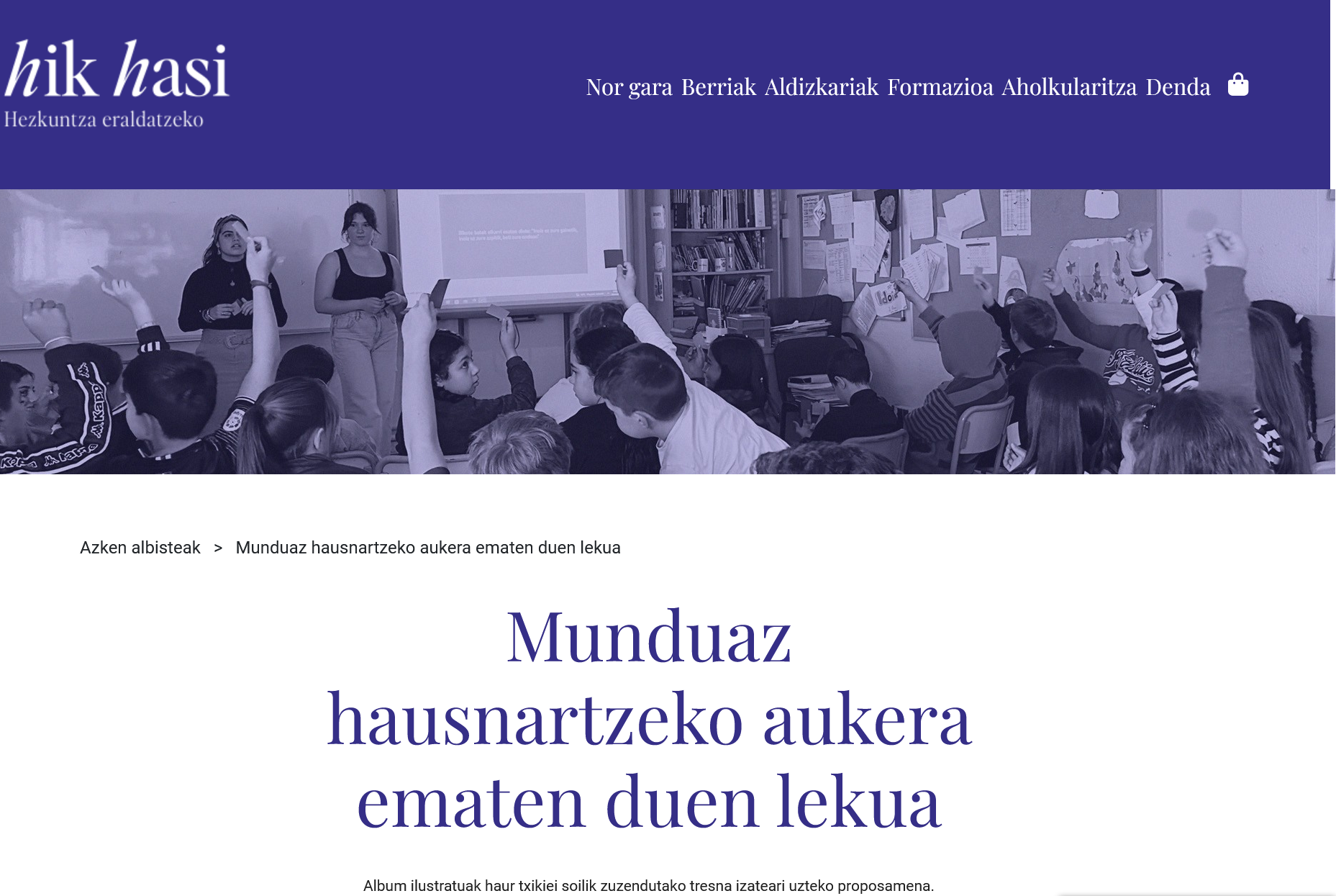 GATAI proiektuaren erreportajea atera du <i>HikHasi</i> aldizkari pedagogikoak